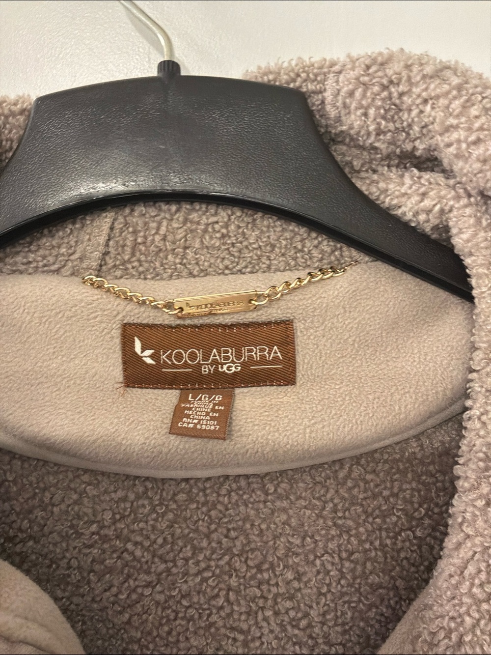 Koolaburra by UGG Women's Hooded Teddy Fleece Jacket in Taupe - Picture 3 of 4